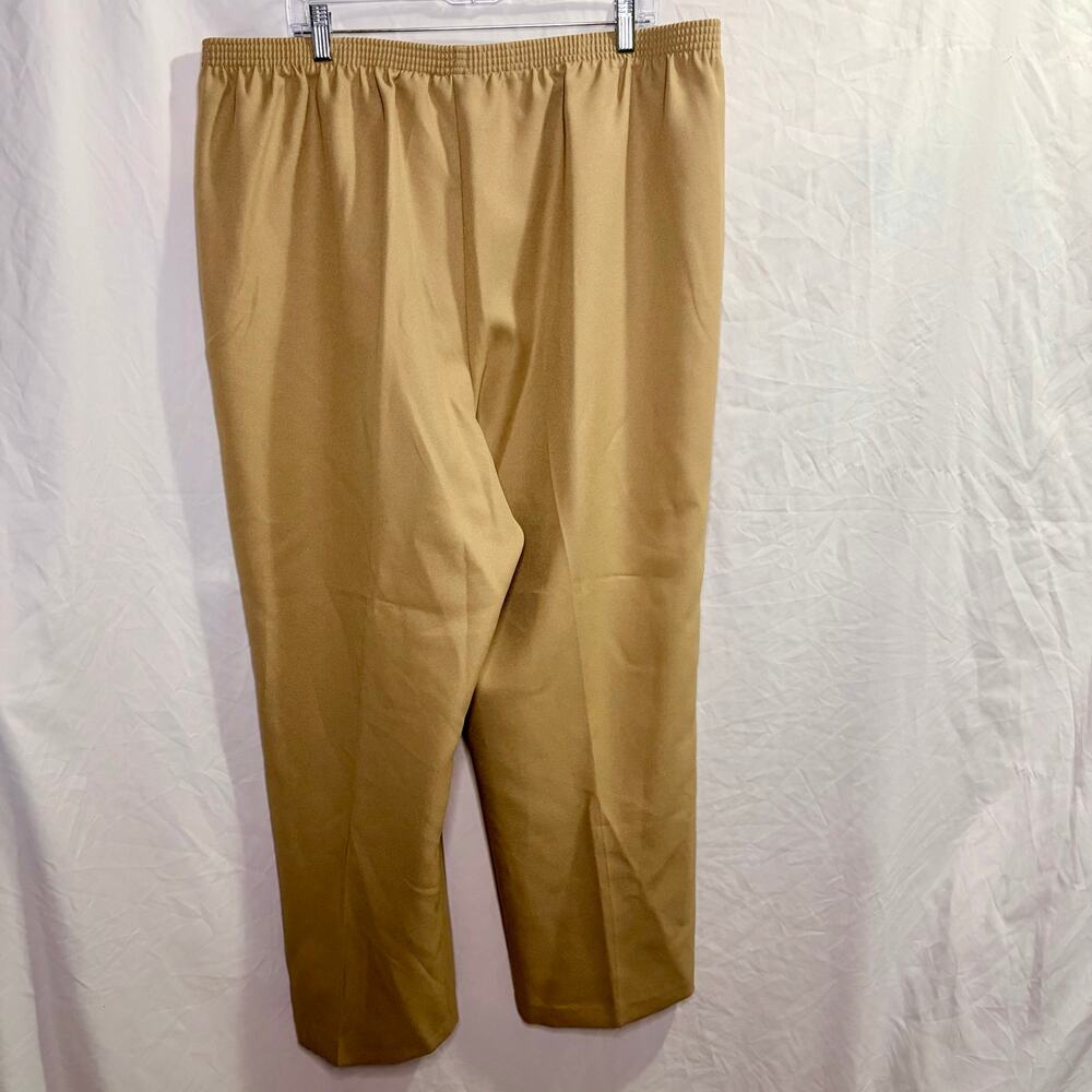 Alfred Dunner stretch pleated pants women's 22W khaki classic business attire